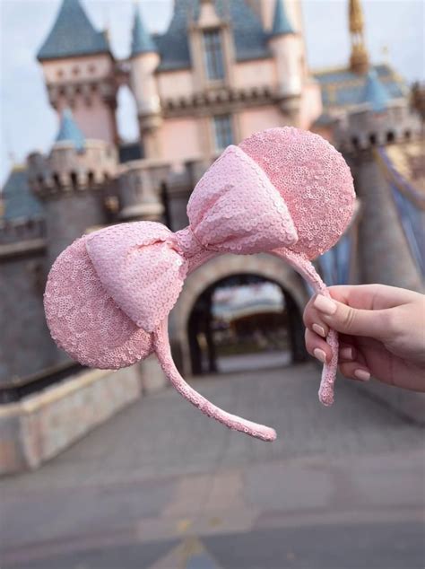 fluffy disney ears|fluffy pink mickey ears.